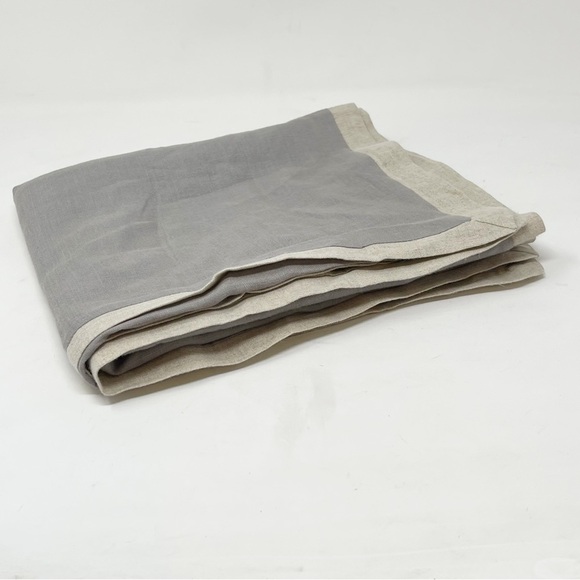 HARBOR HOUSE 100% Linen Gray Beige Bordered Replacement King Pillow Sham 22”X38” - Picture 6 of 6